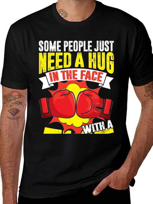 Funny Boxing Hug In The Face Graphic Tee