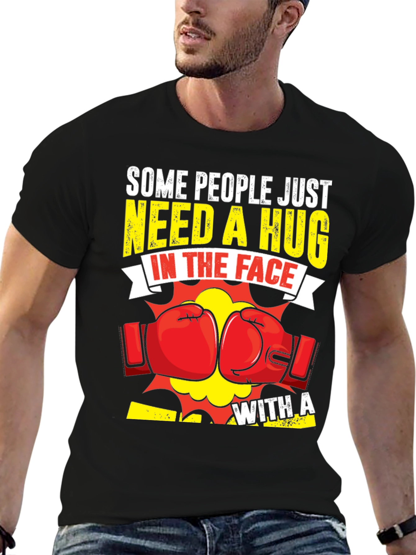 Funny Boxing Hug In The Face Graphic Tee