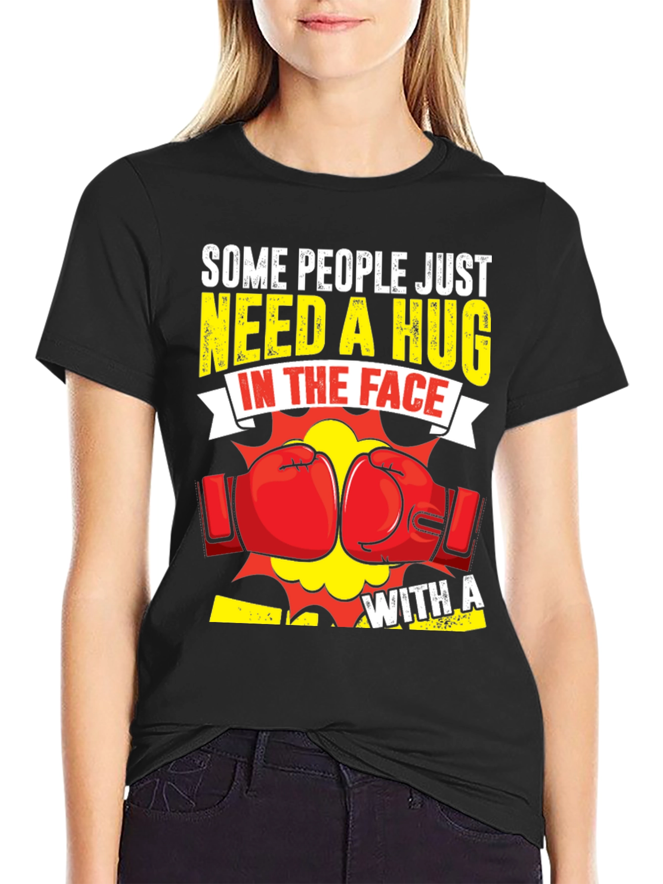 Funny Boxing Hug In The Face Graphic Tee