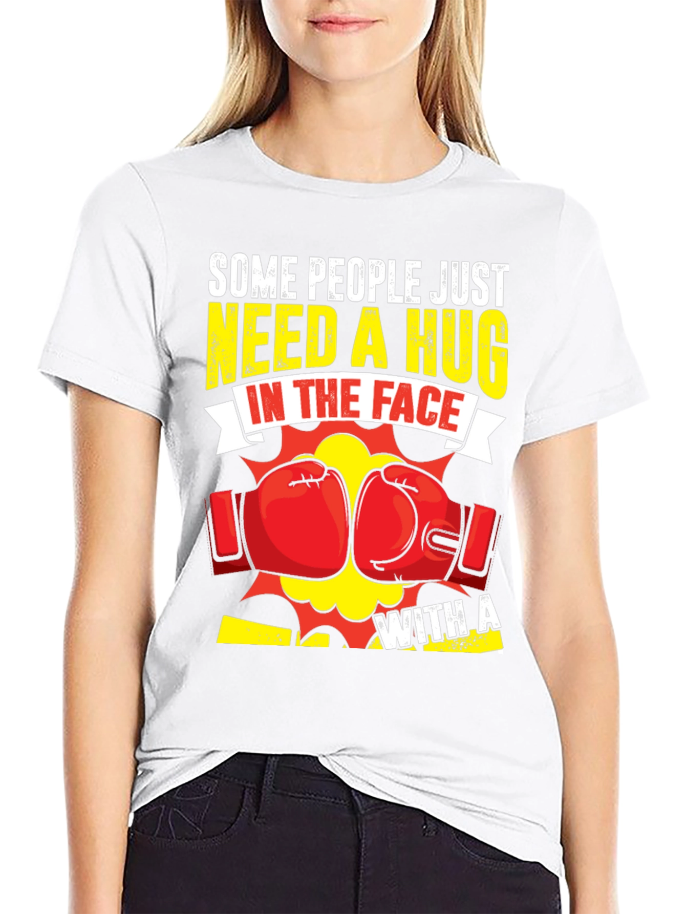 Funny Boxing Hug In The Face Graphic Tee