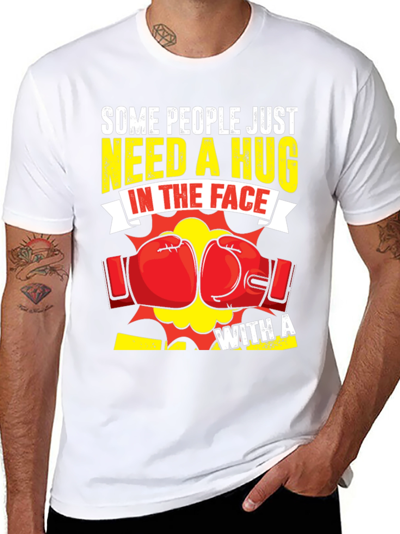 Funny Boxing Hug In The Face Graphic Tee