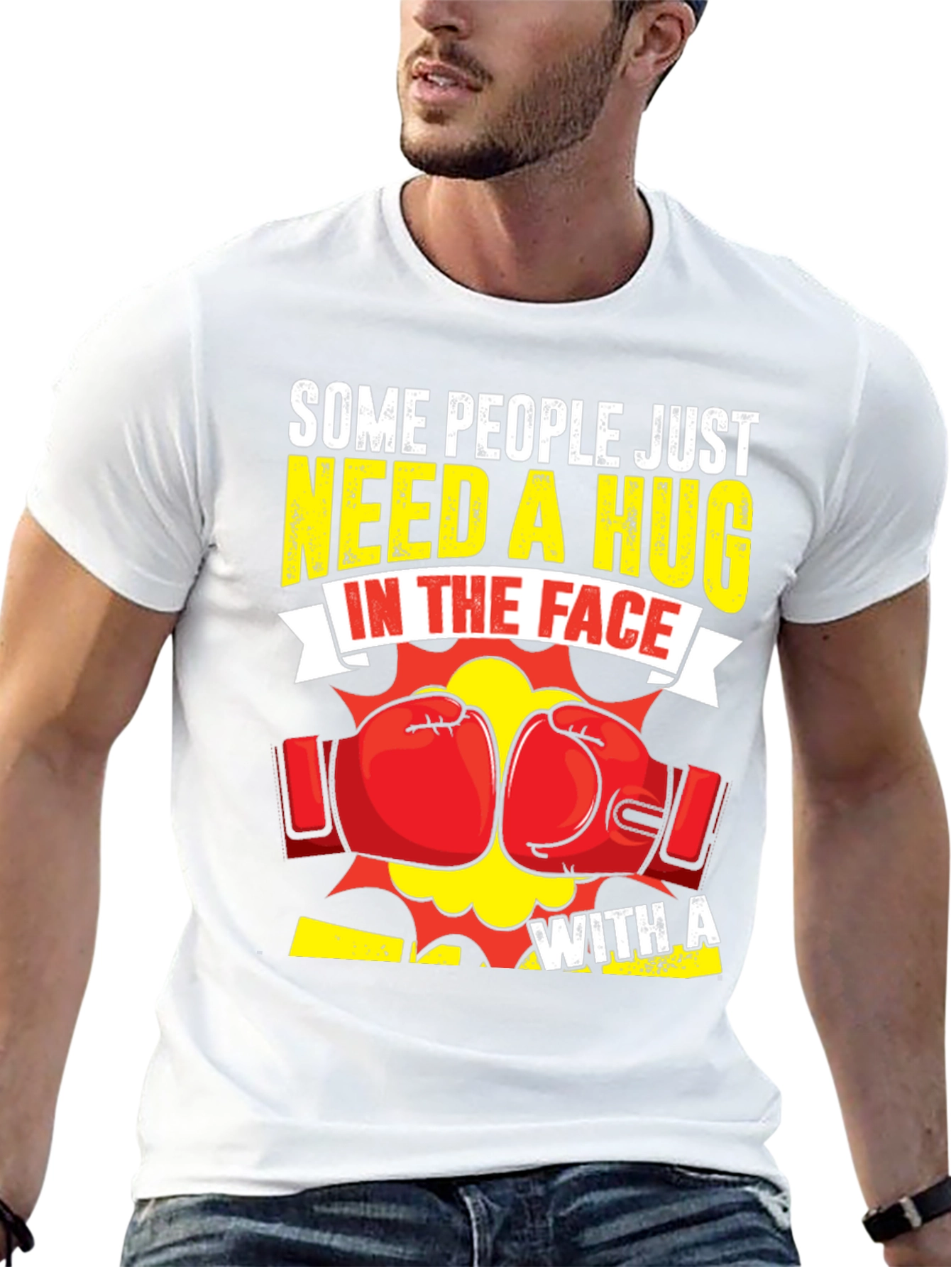 Funny Boxing Hug In The Face Graphic Tee