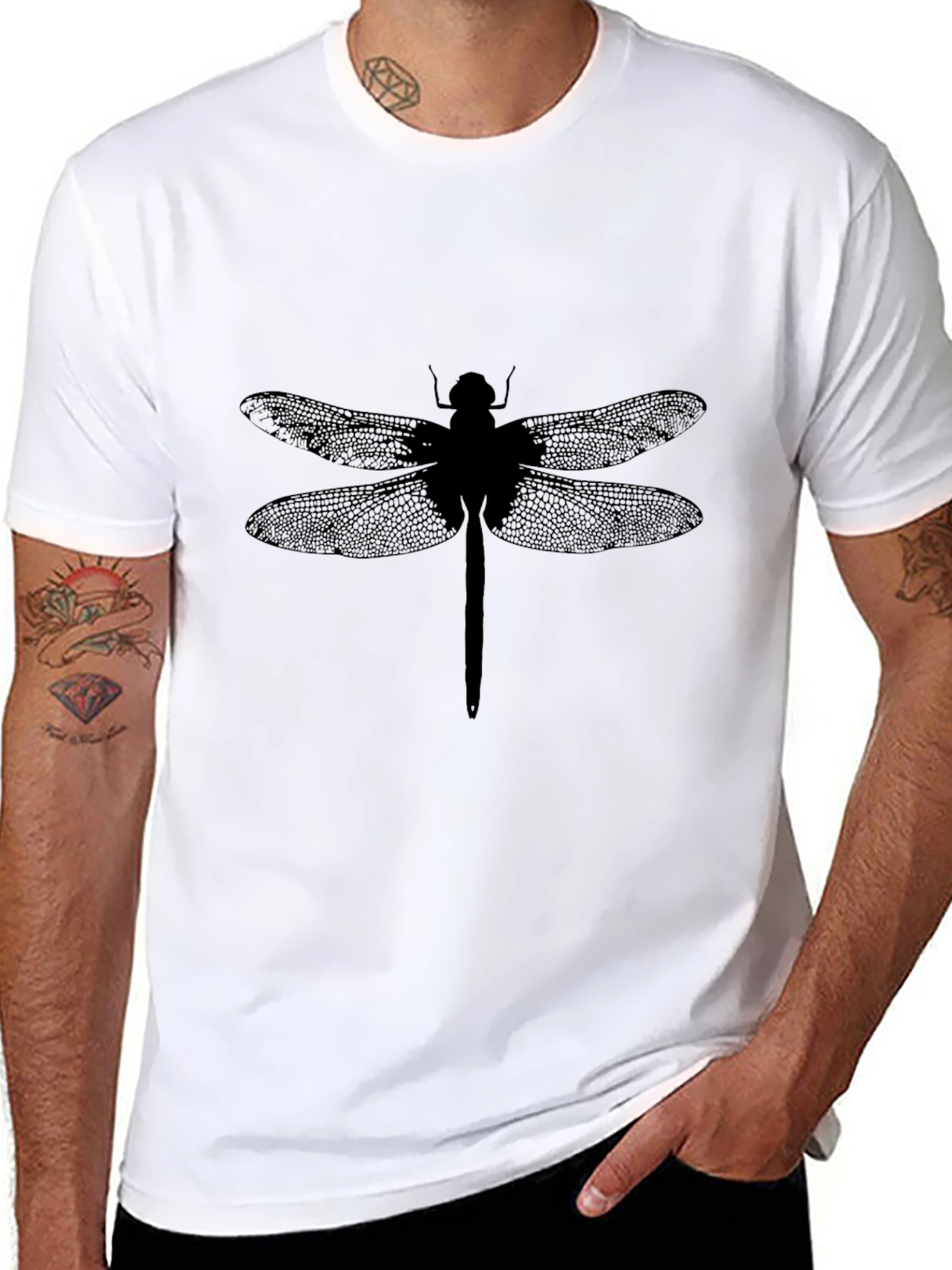 Dragonfly Graphic Tee - Mens Black T-Shirt