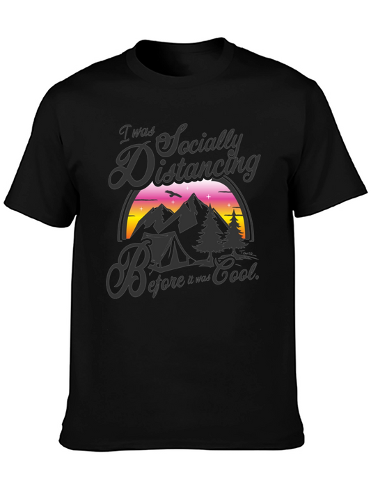 Socially Distancing Camping T-Shirt - Black