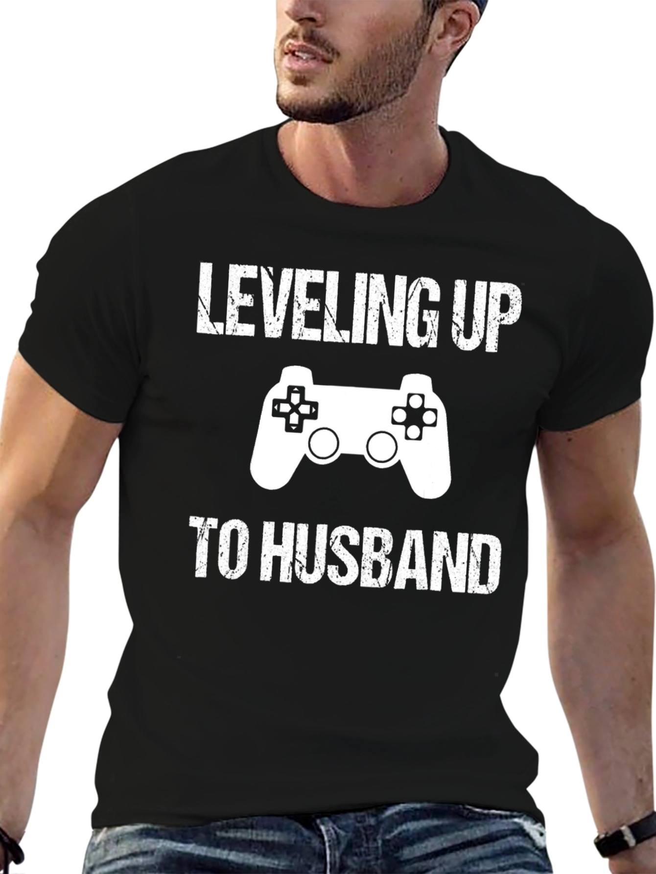 Leveling Up To Husband T-Shirt Gaming Groom Gift