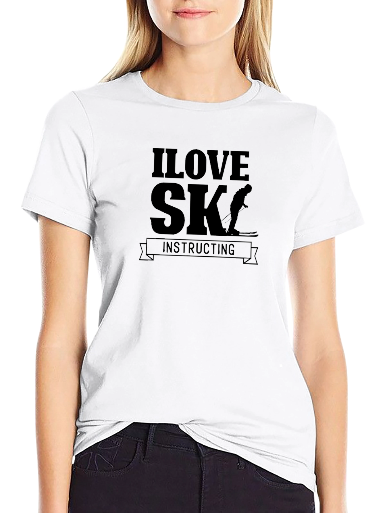 I Love Ski Instructing Graphic Tee