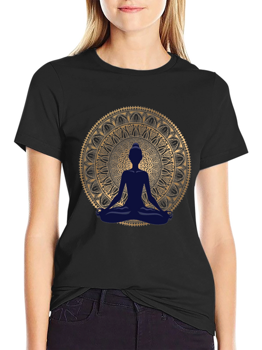 Meditative Mandala T-Shirt - Black