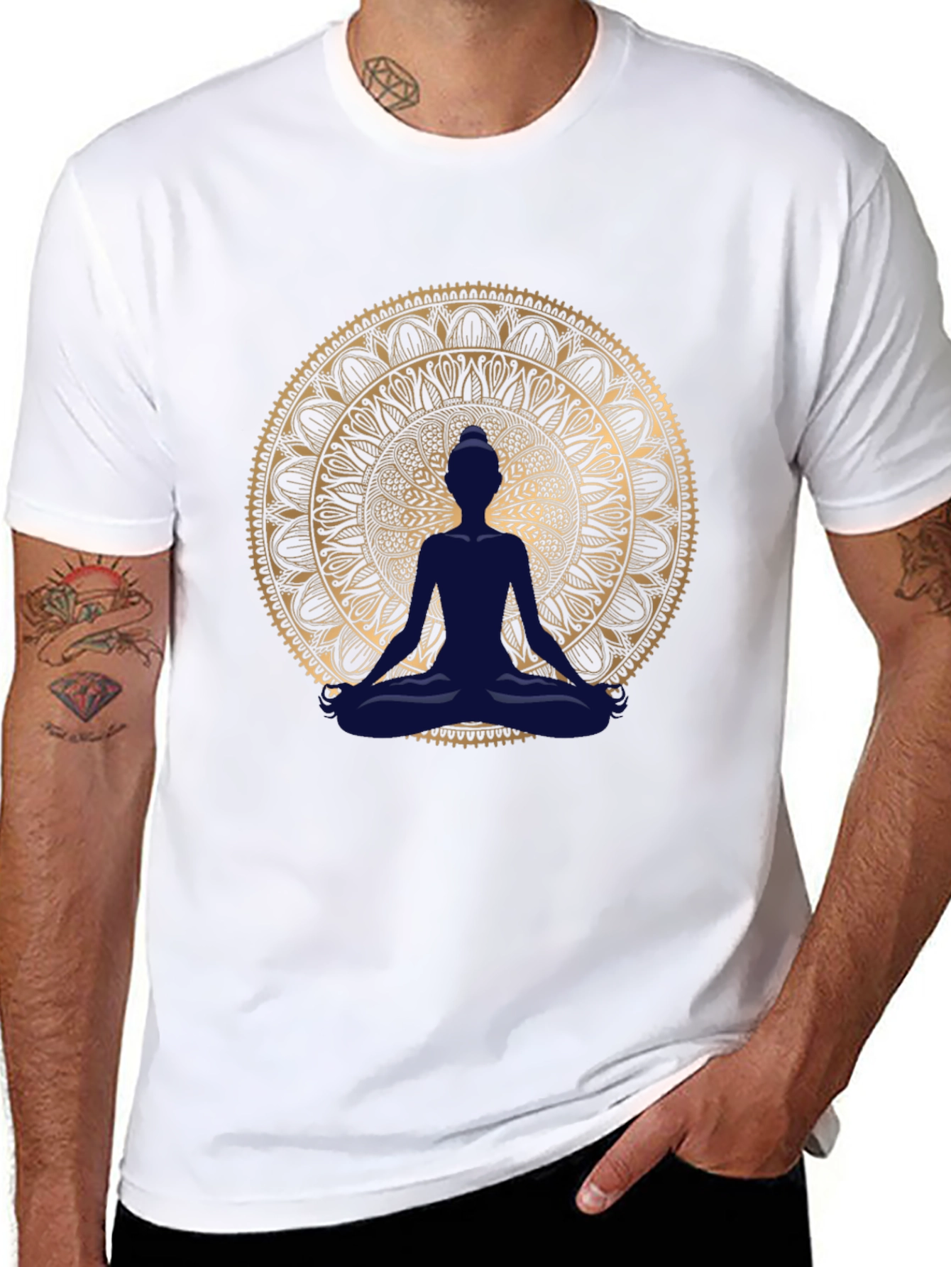 Meditative Mandala T-Shirt - Black