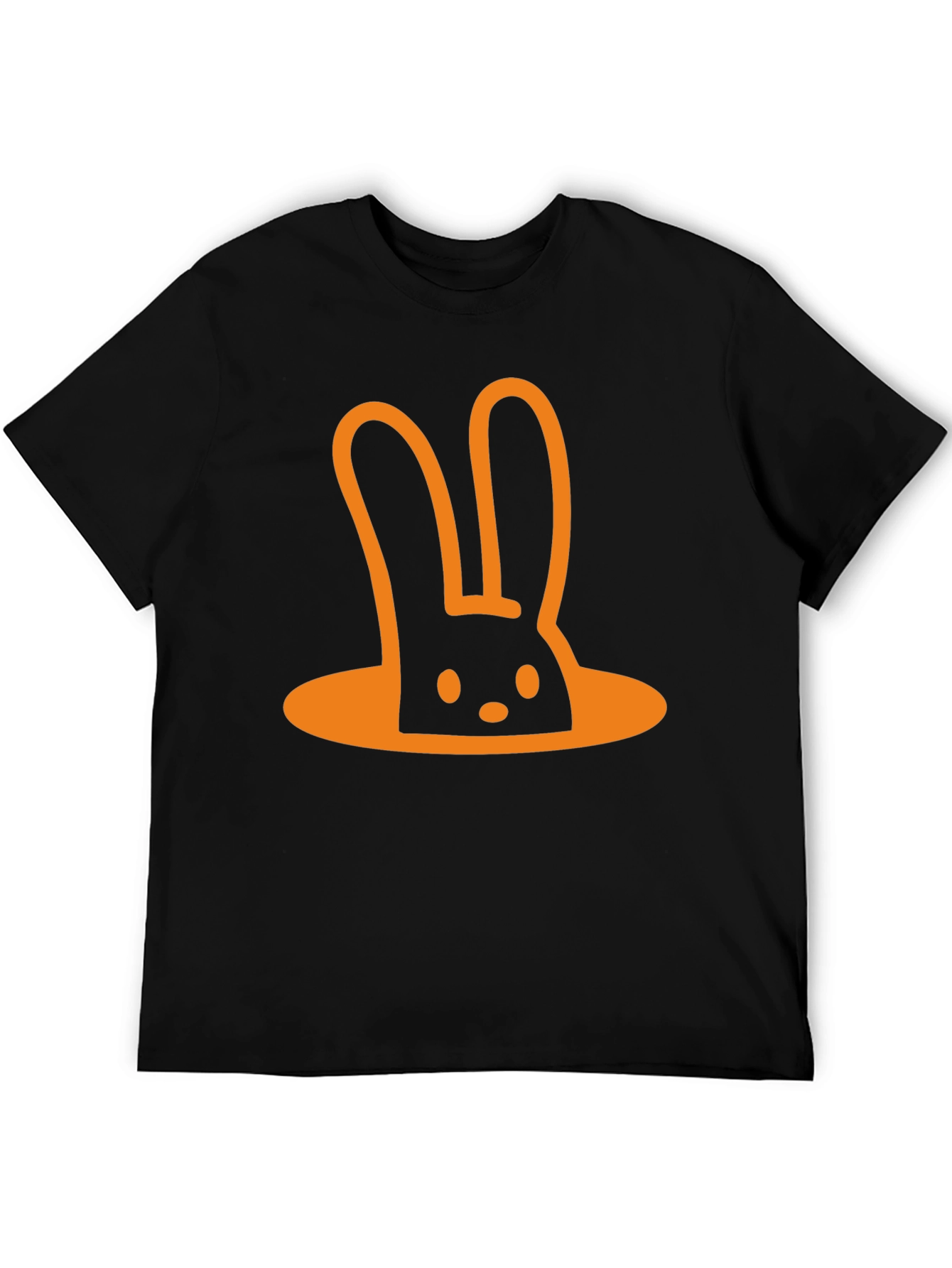Funny Rabbit Hole T-Shirt - Black Cotton Tee