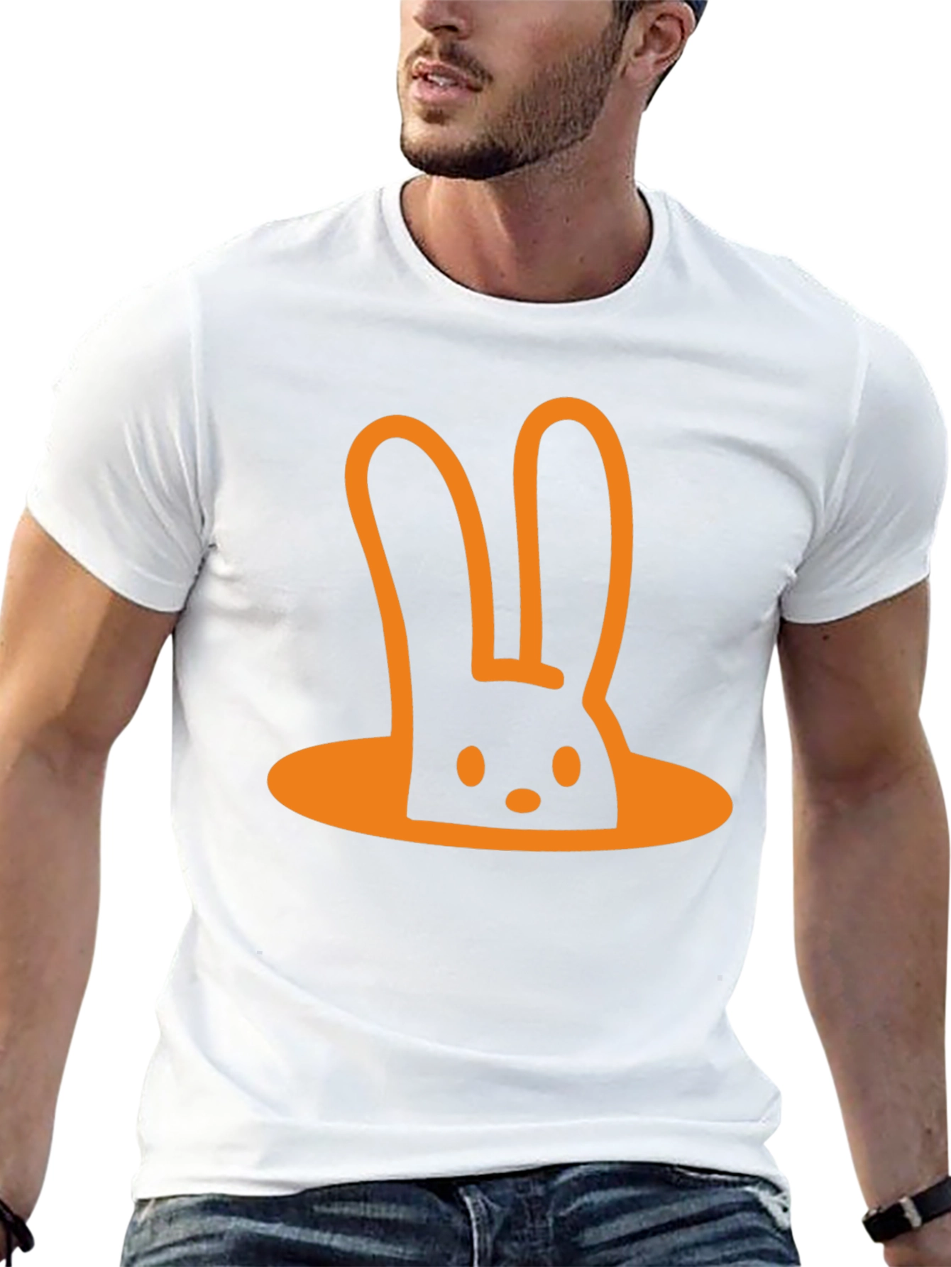 Funny Rabbit Hole T-Shirt - Black Cotton Tee