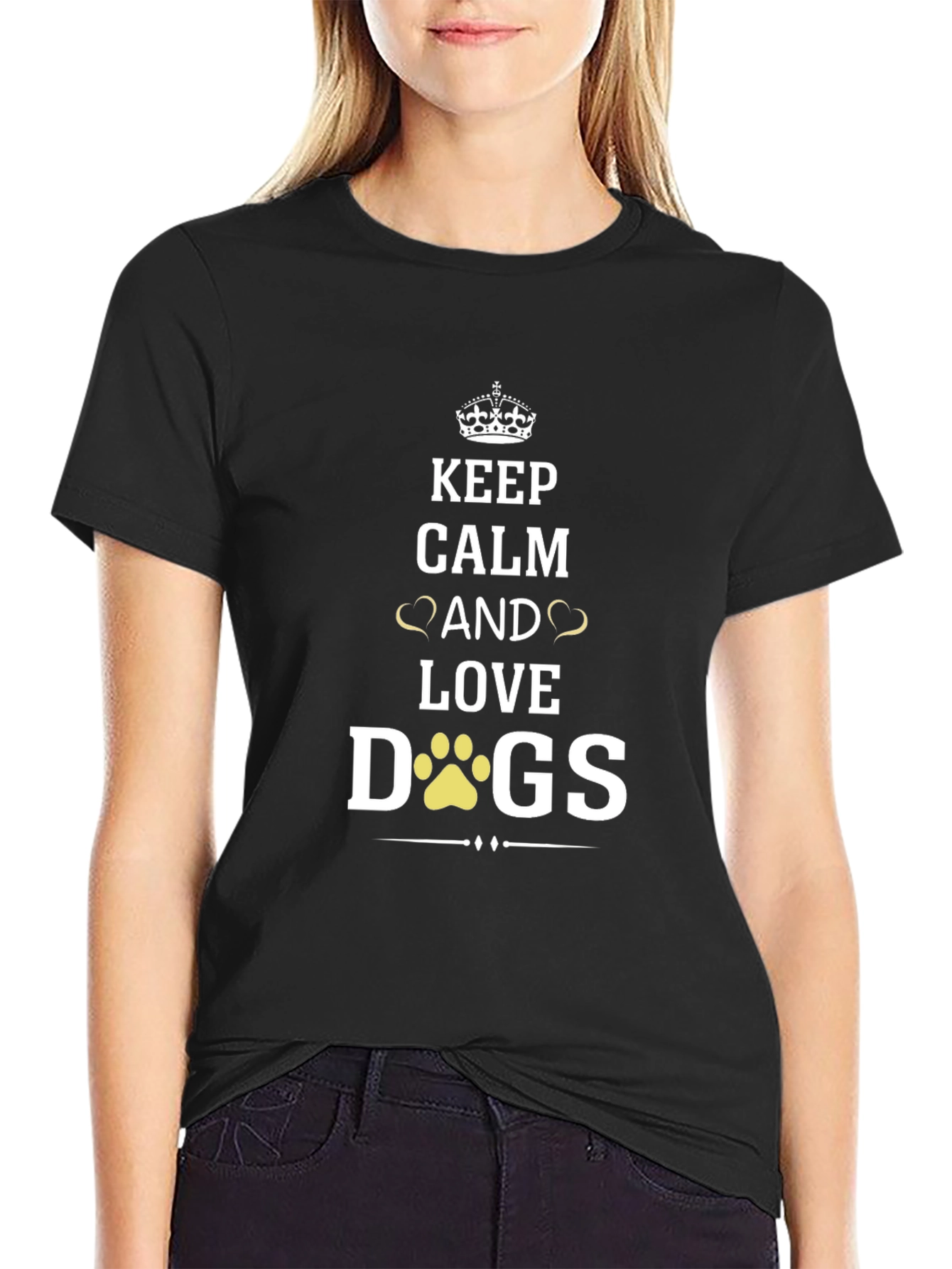 Keep Calm and Love Dogs T-Shirt - Black