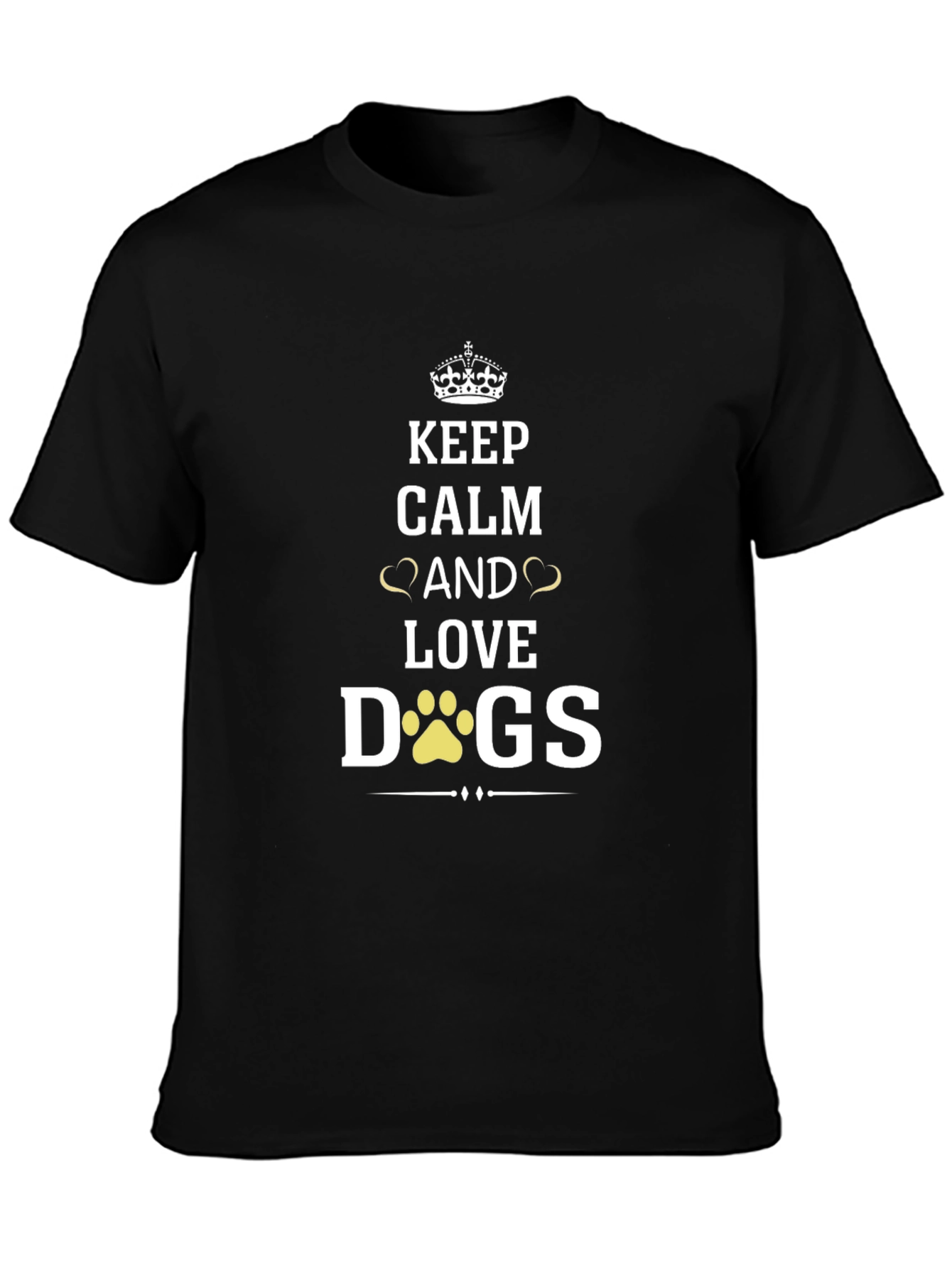 Keep Calm and Love Dogs T-Shirt - Black