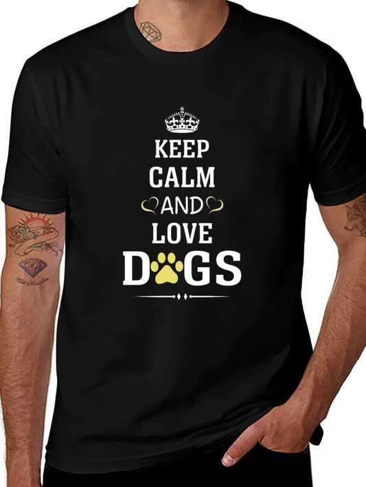 Keep Calm and Love Dogs T-Shirt - Black