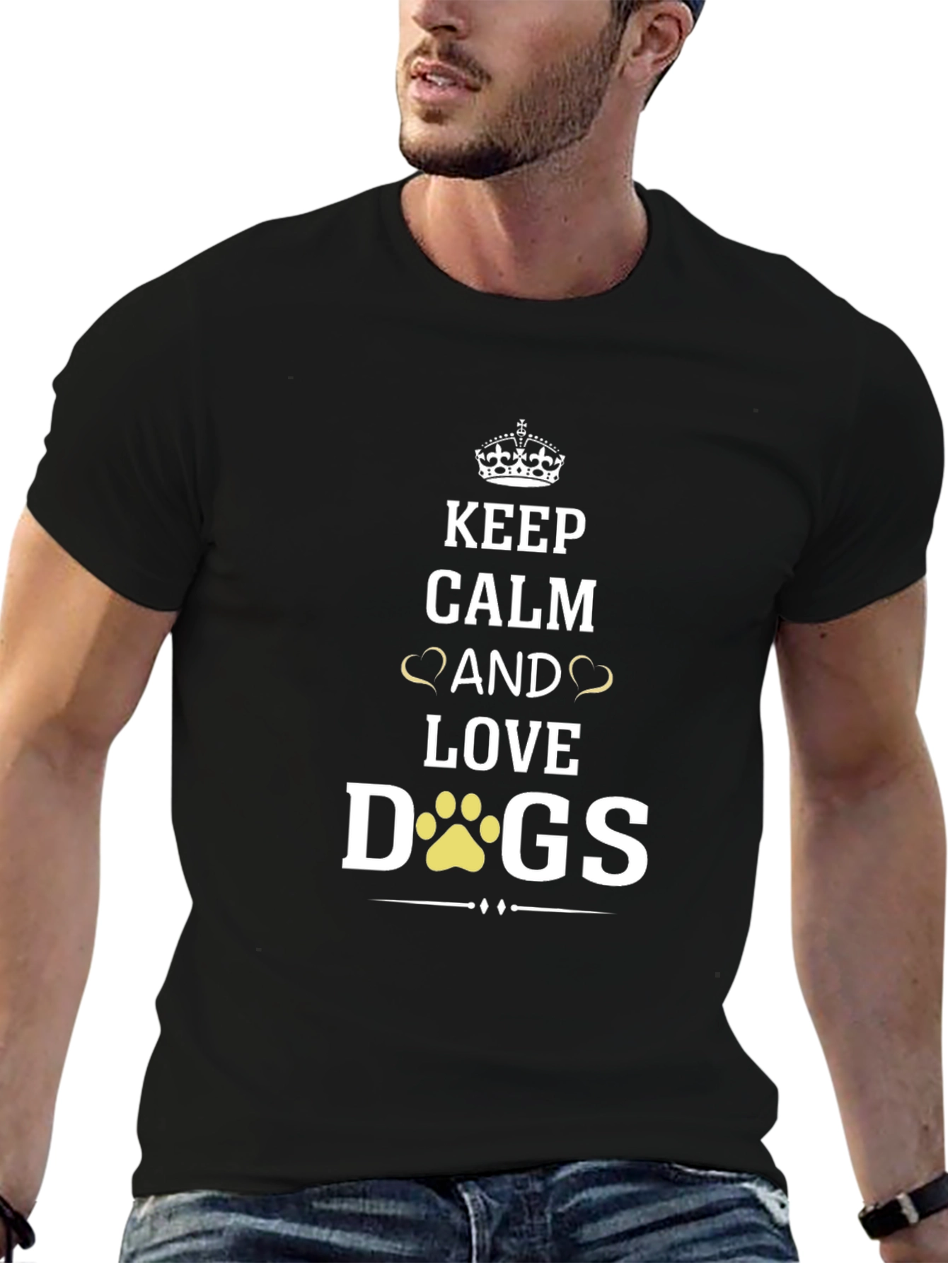 Keep Calm and Love Dogs T-Shirt - Black