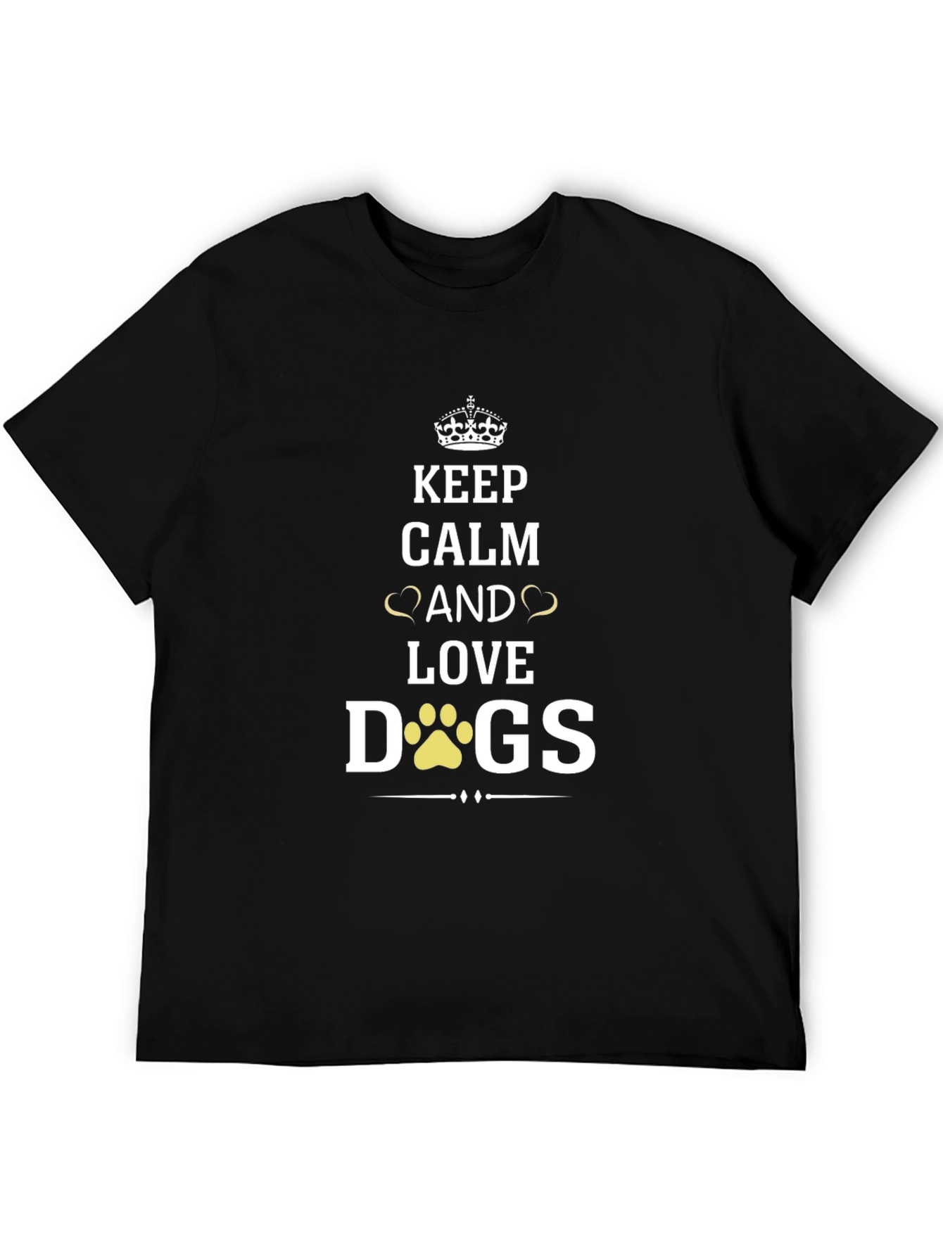 Keep Calm and Love Dogs T-Shirt - Black