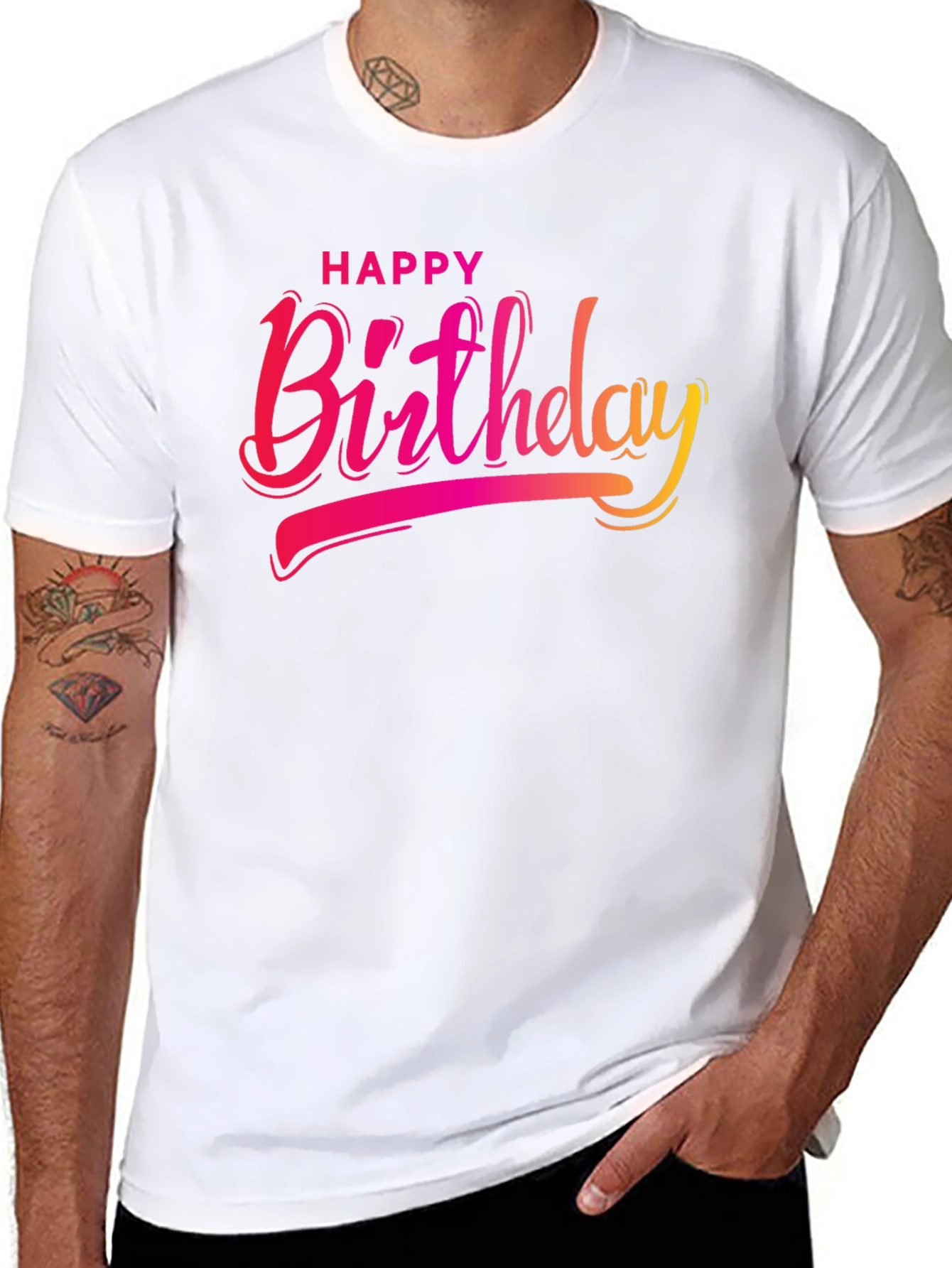 Happy Birthday Graphic Black T-Shirt