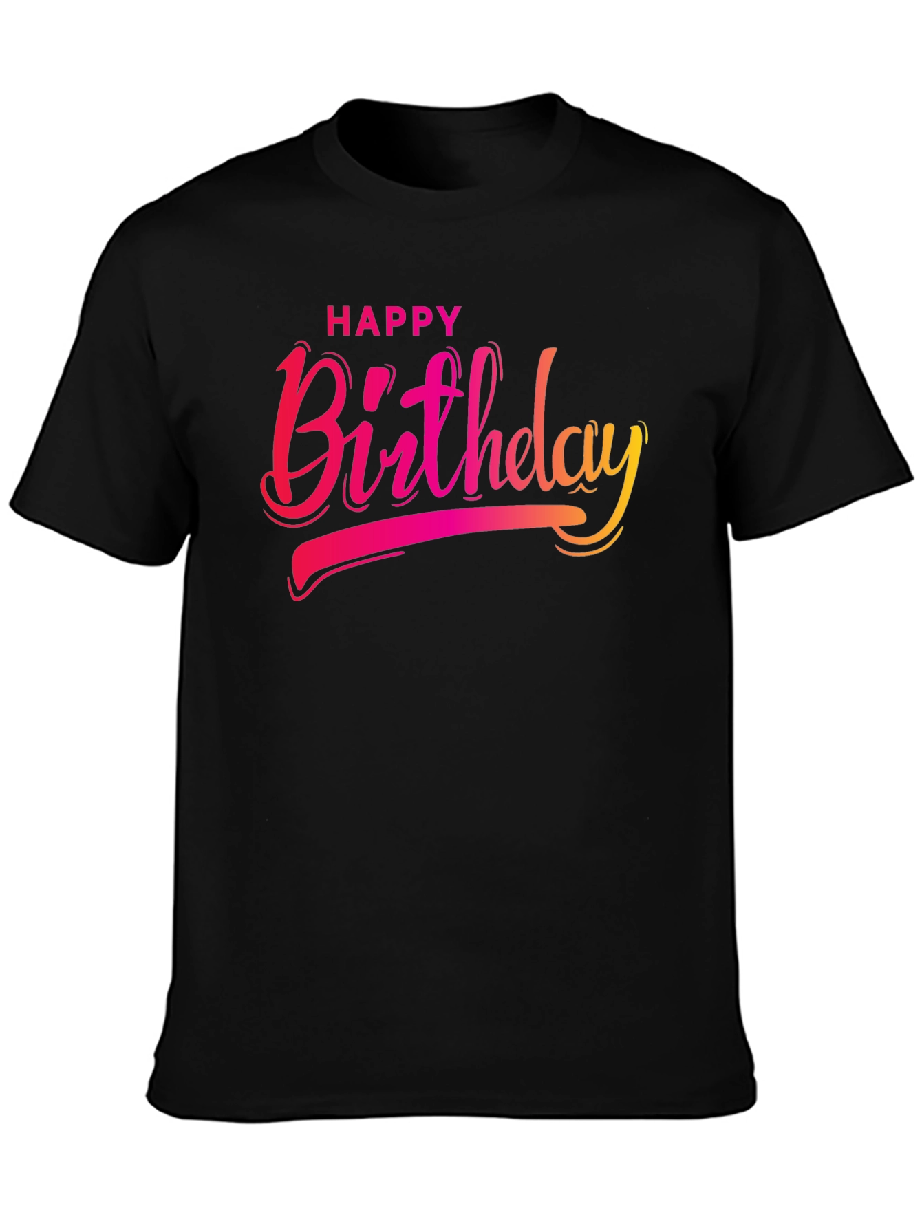 Happy Birthday Graphic Black T-Shirt