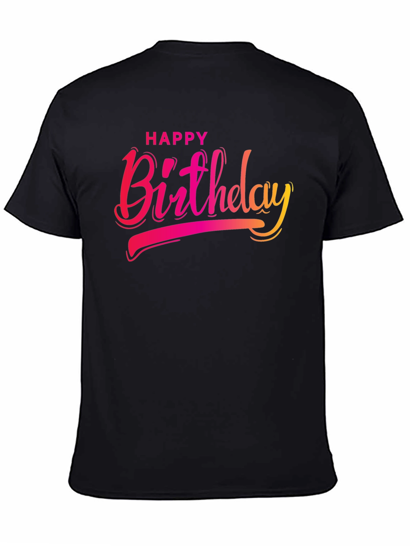 Happy Birthday Graphic Black T-Shirt