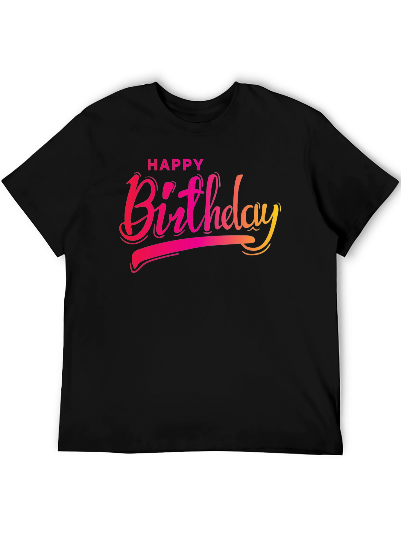 Happy Birthday Graphic Black T-Shirt