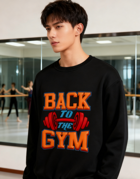 Bold Gym-Inspired Dumbbell Print Sweatshirt