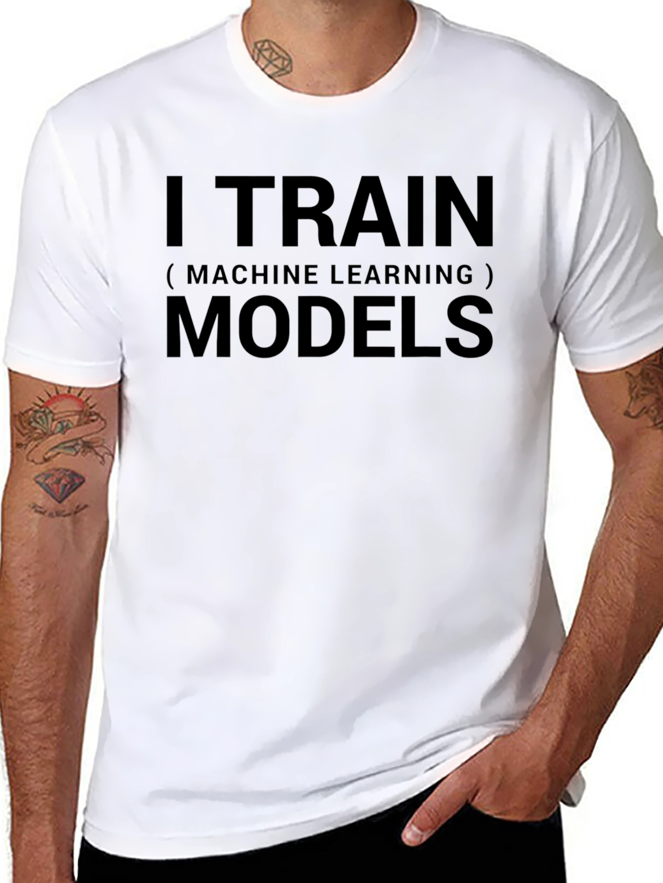 I Train Machine Learning Models Black T-Shirt