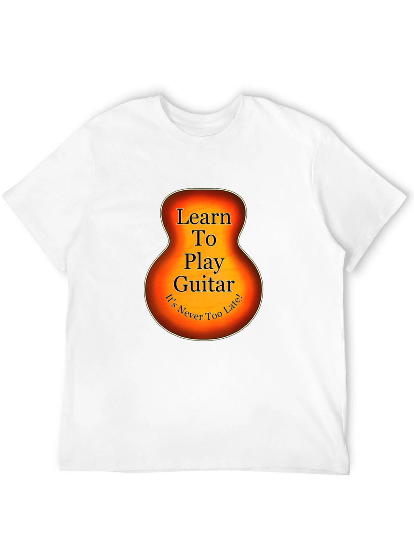 Learn Guitar Tee - Guitar Silhouette Graphic T-Shirt