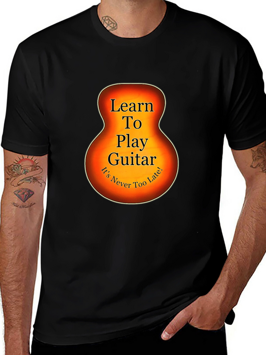 Learn Guitar Tee - Guitar Silhouette Graphic T-Shirt