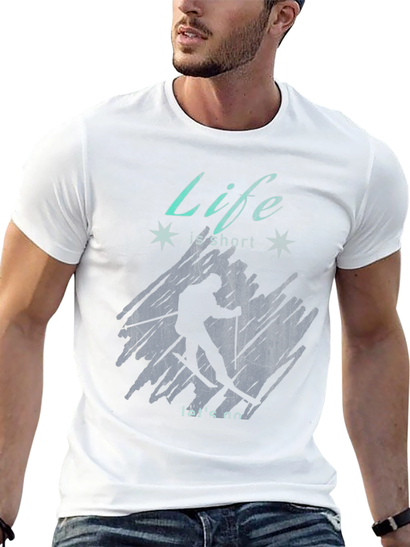 Life is Short Skiing T-Shirt - Adventure Ready