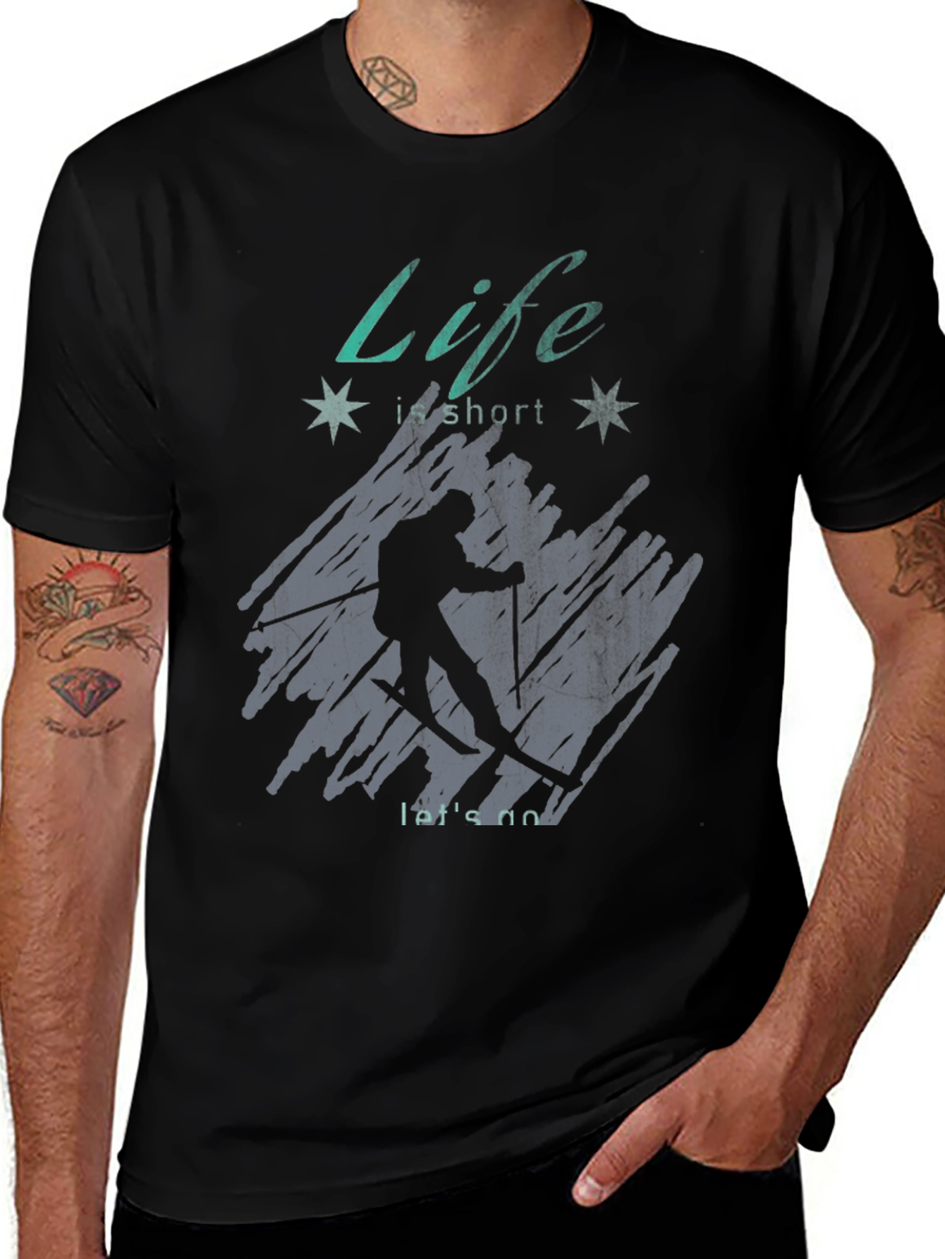 Life is Short Skiing T-Shirt - Adventure Ready