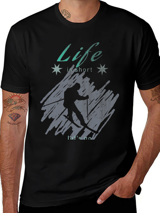 Life is Short Skiing T-Shirt - Adventure Ready