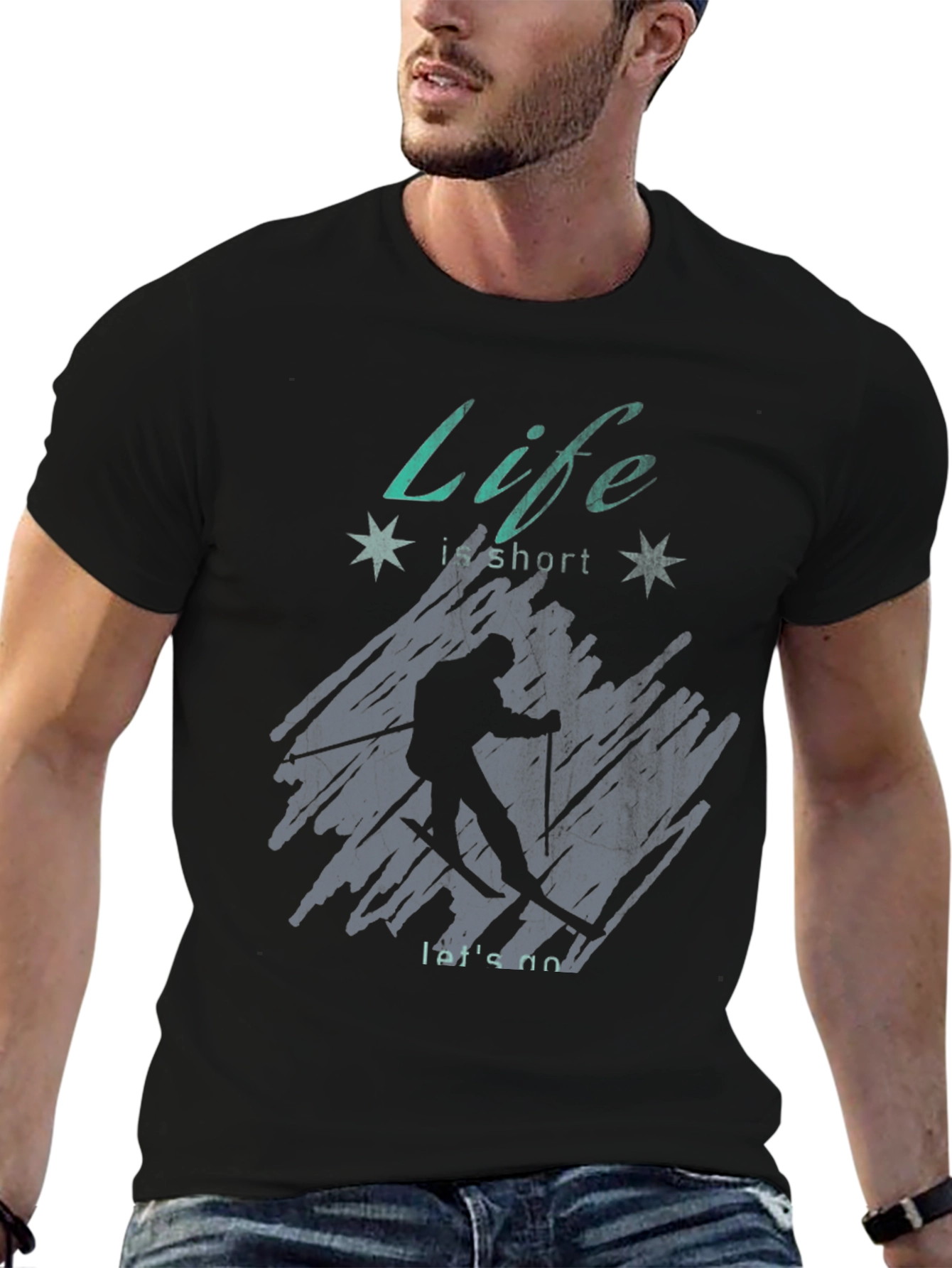 Life is Short Skiing T-Shirt - Adventure Ready