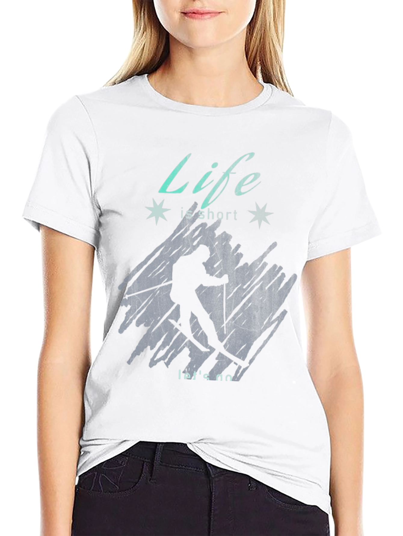 Life is Short Skiing T-Shirt - Adventure Ready