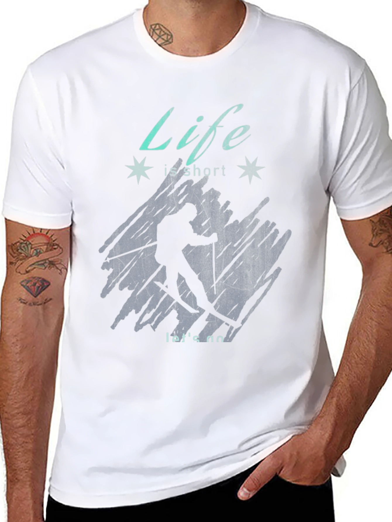 Life is Short Skiing T-Shirt - Adventure Ready