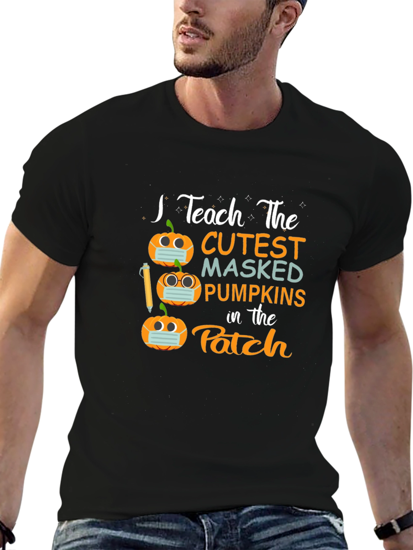 Teacher Halloween Shirt - Masked Pumpkins