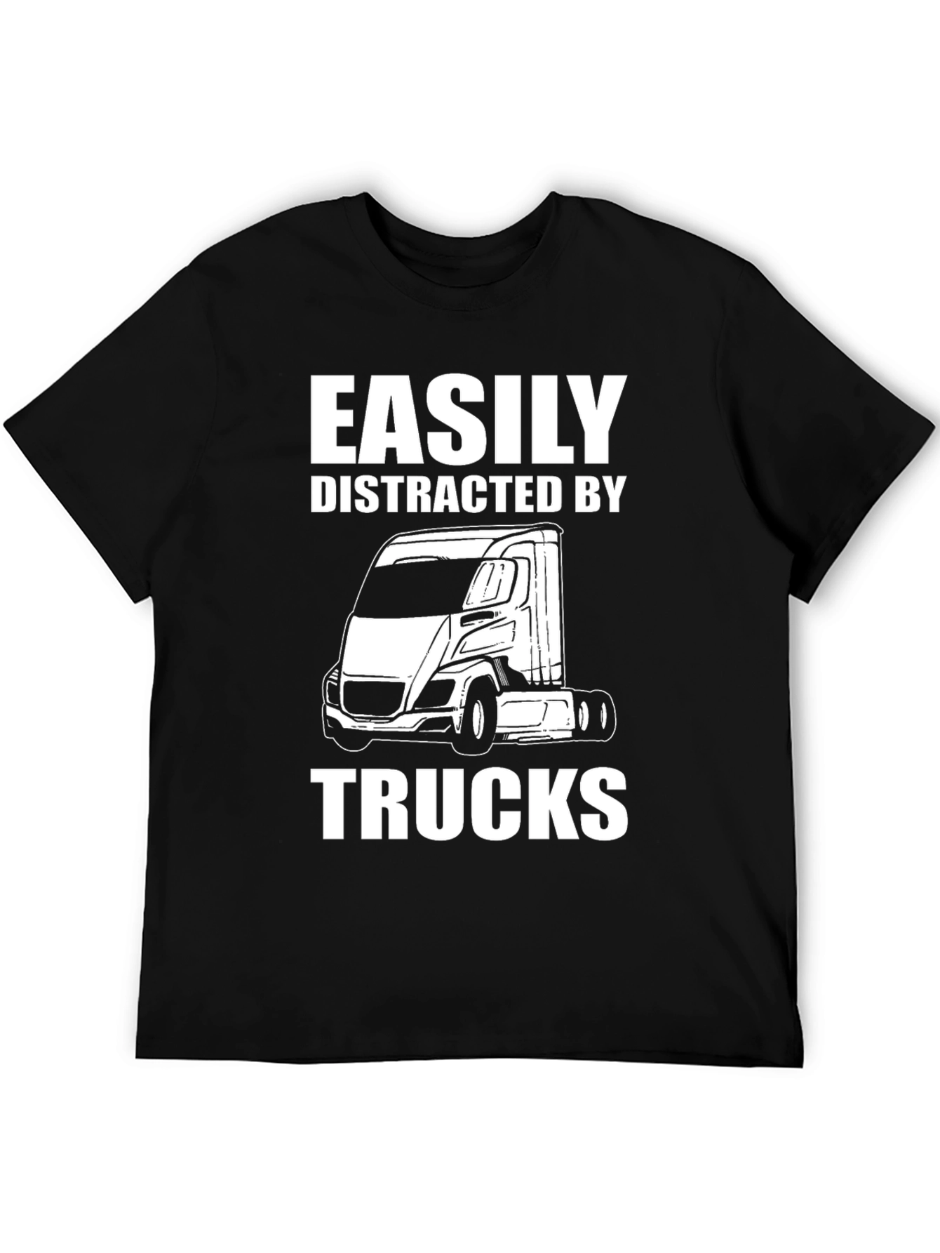 Easily Distracted By Trucks Funny T-Shirt