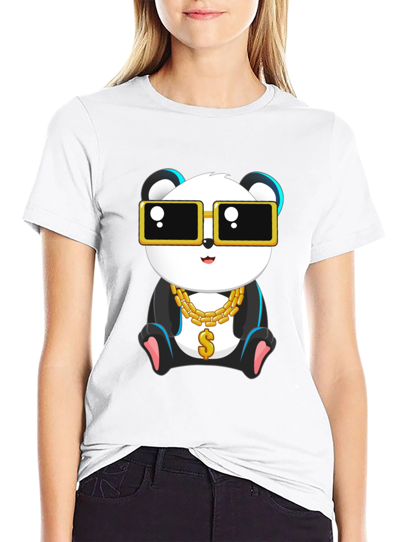Cool Panda Graphic Tee - Black Cotton T-Shirt