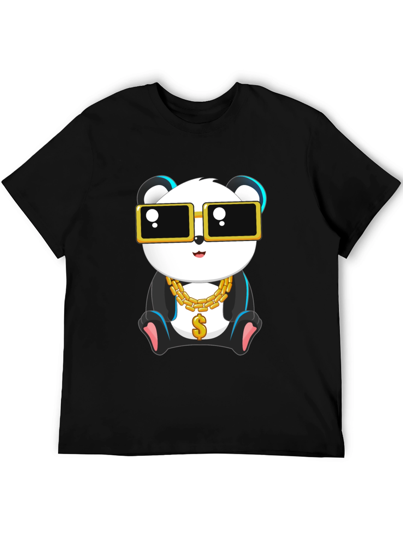 Cool Panda Graphic Tee - Black Cotton T-Shirt