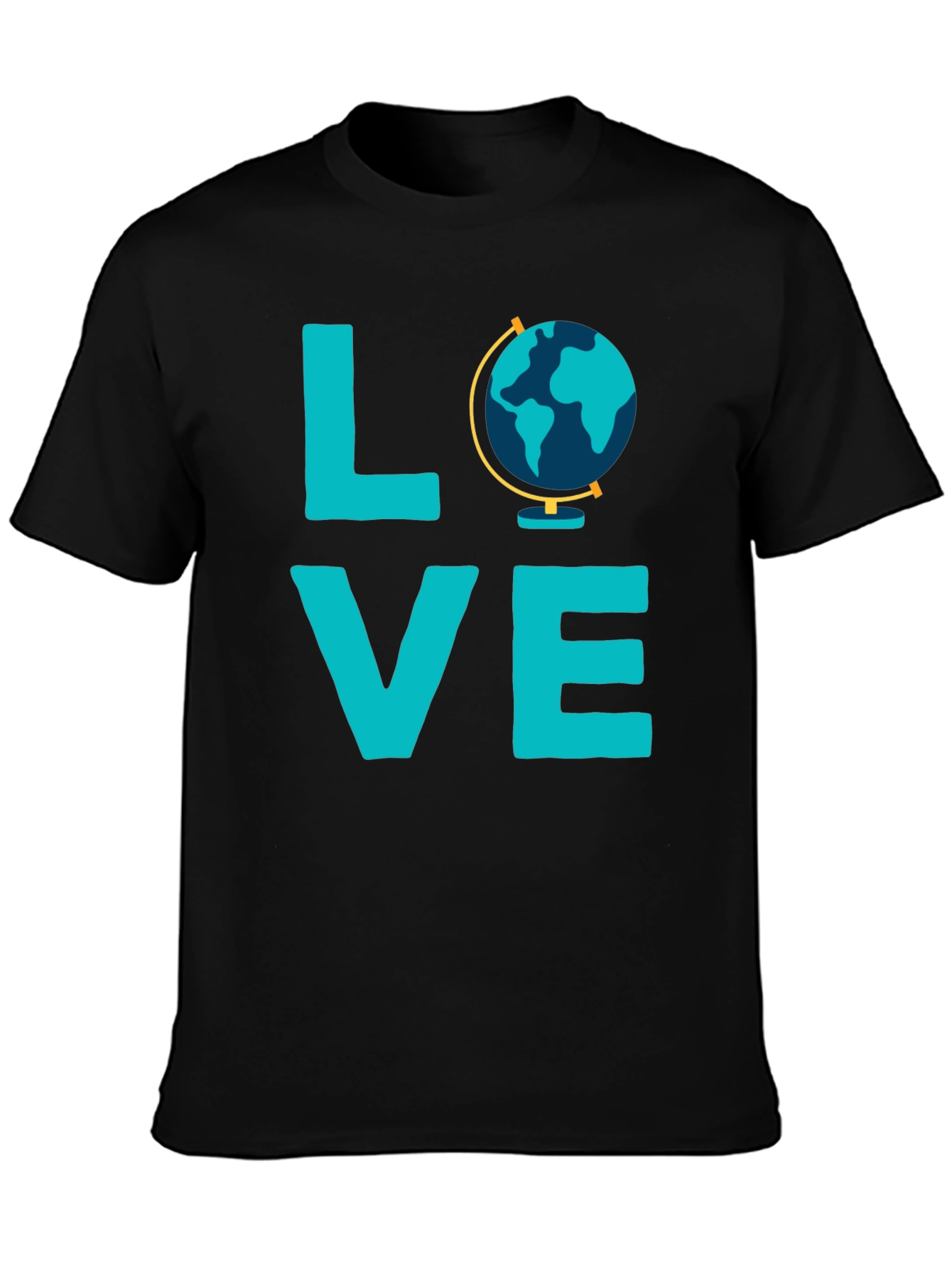 Love Globe Graphic T-Shirt - Black