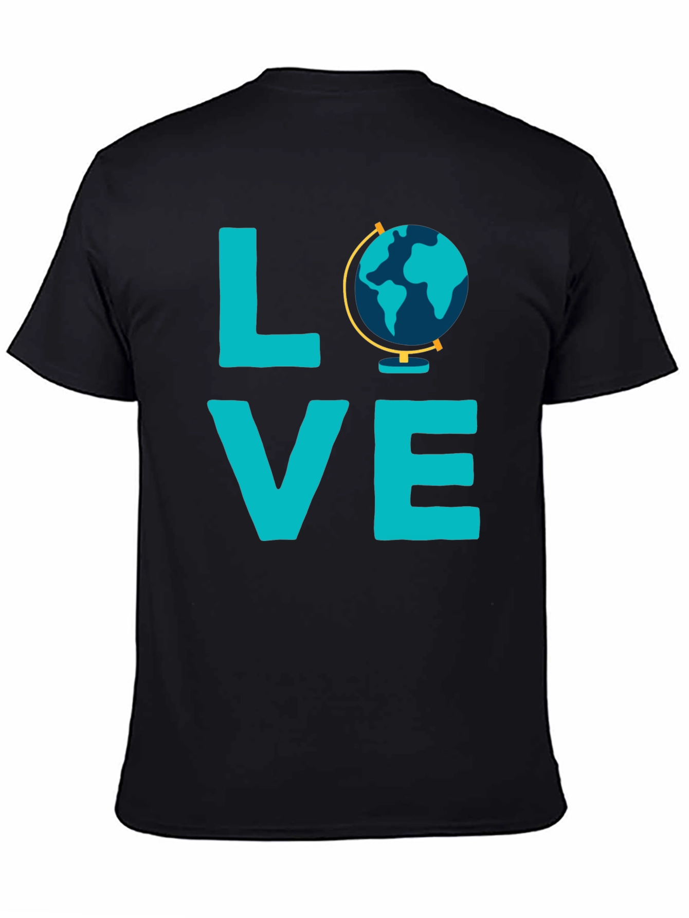 Love Globe Graphic T-Shirt - Black