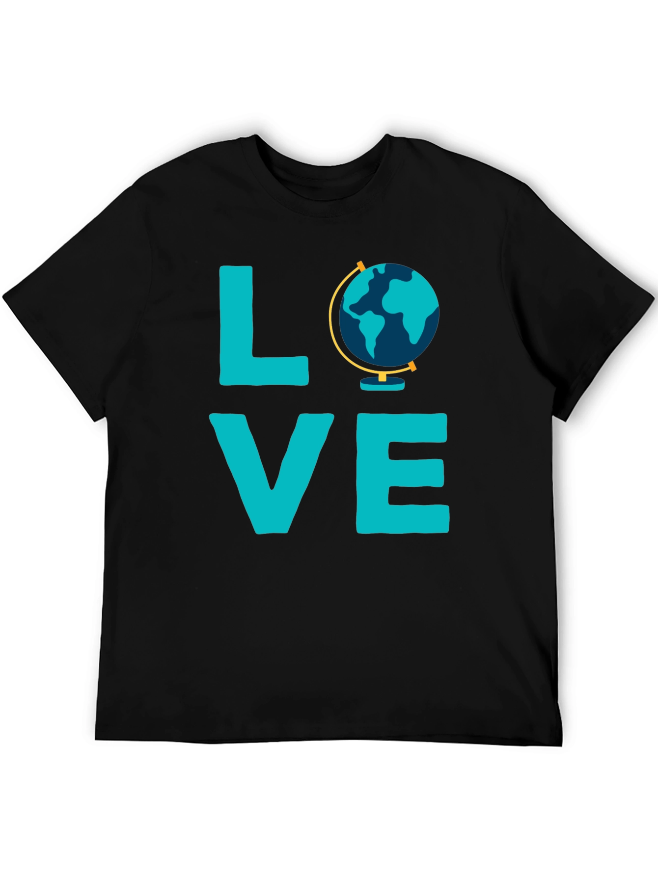 Love Globe Graphic T-Shirt - Black