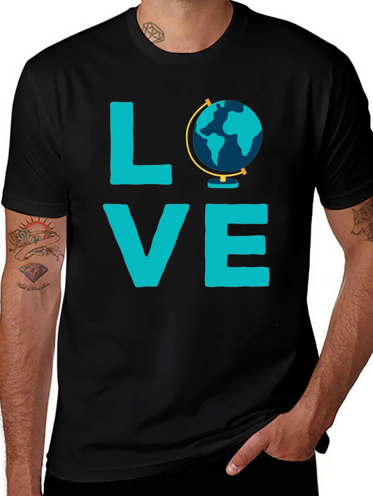 Love Globe Graphic T-Shirt - Black