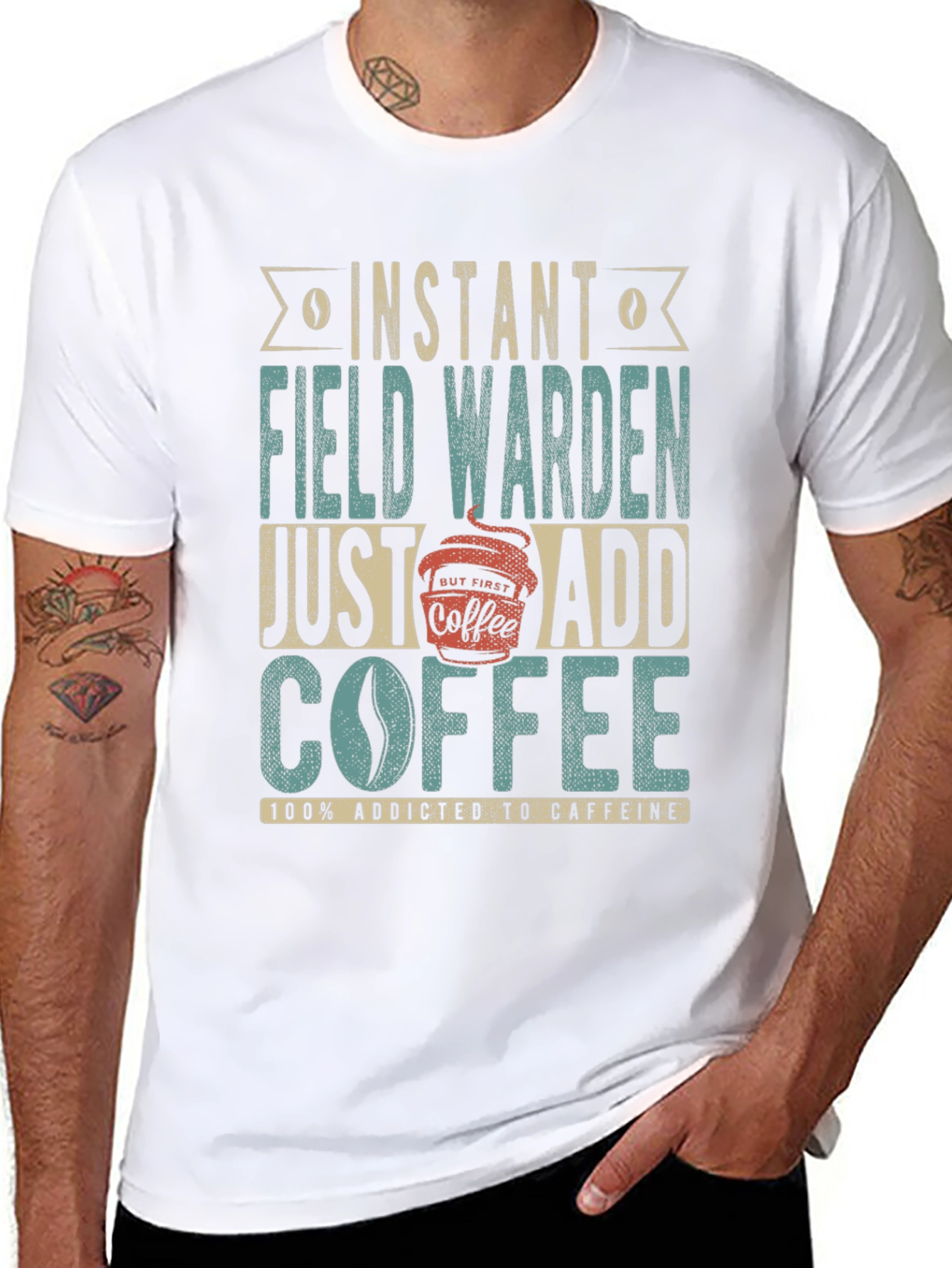 Instant Field Warden Coffee Addict Graphic T-Shirt