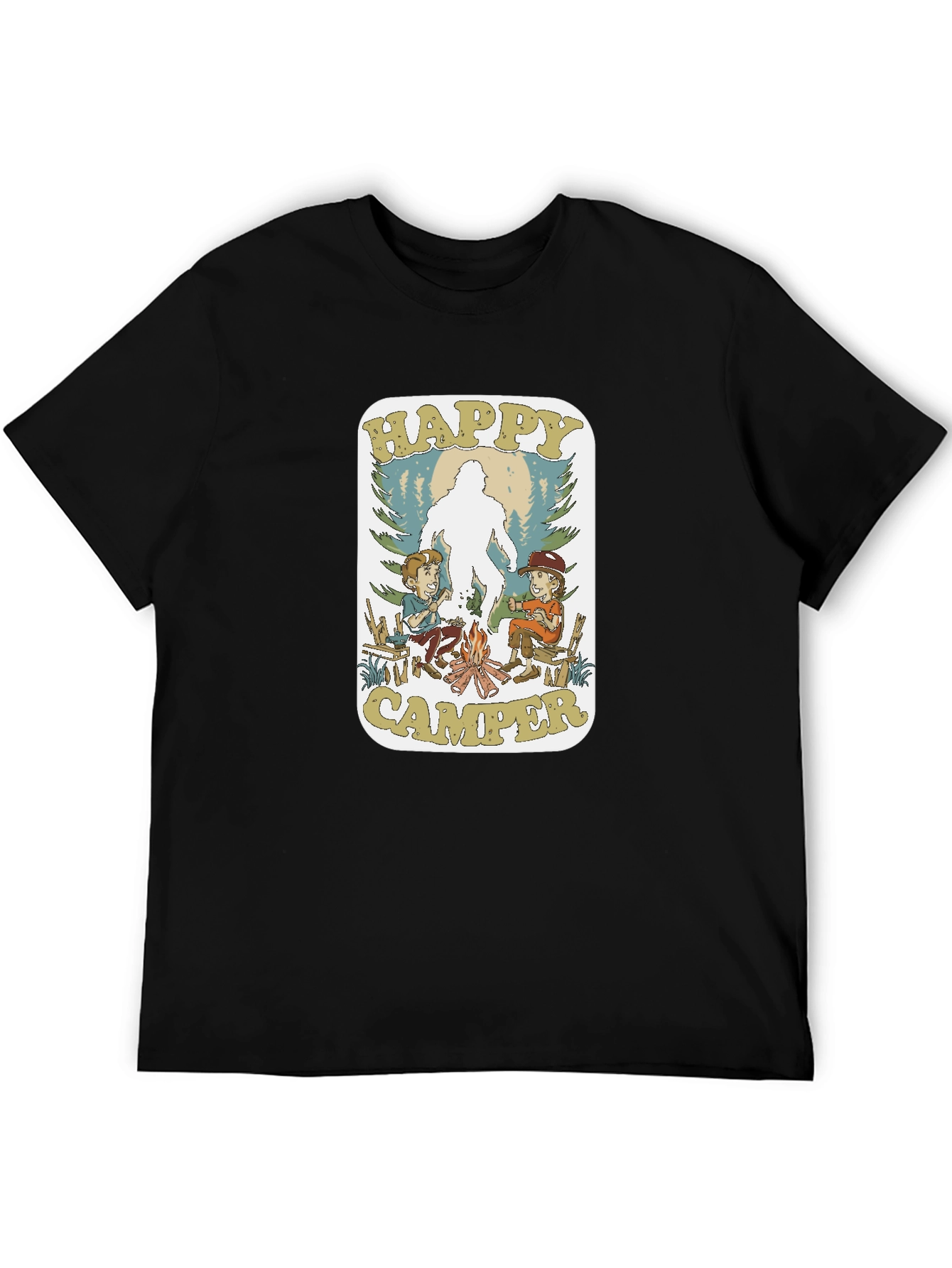 Happy Camper Bigfoot Graphic T-Shirt