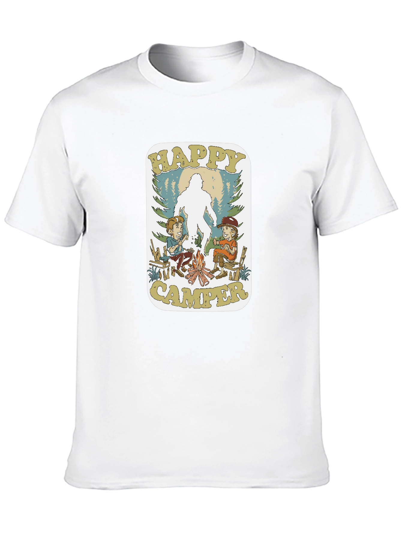 Happy Camper Bigfoot Graphic T-Shirt