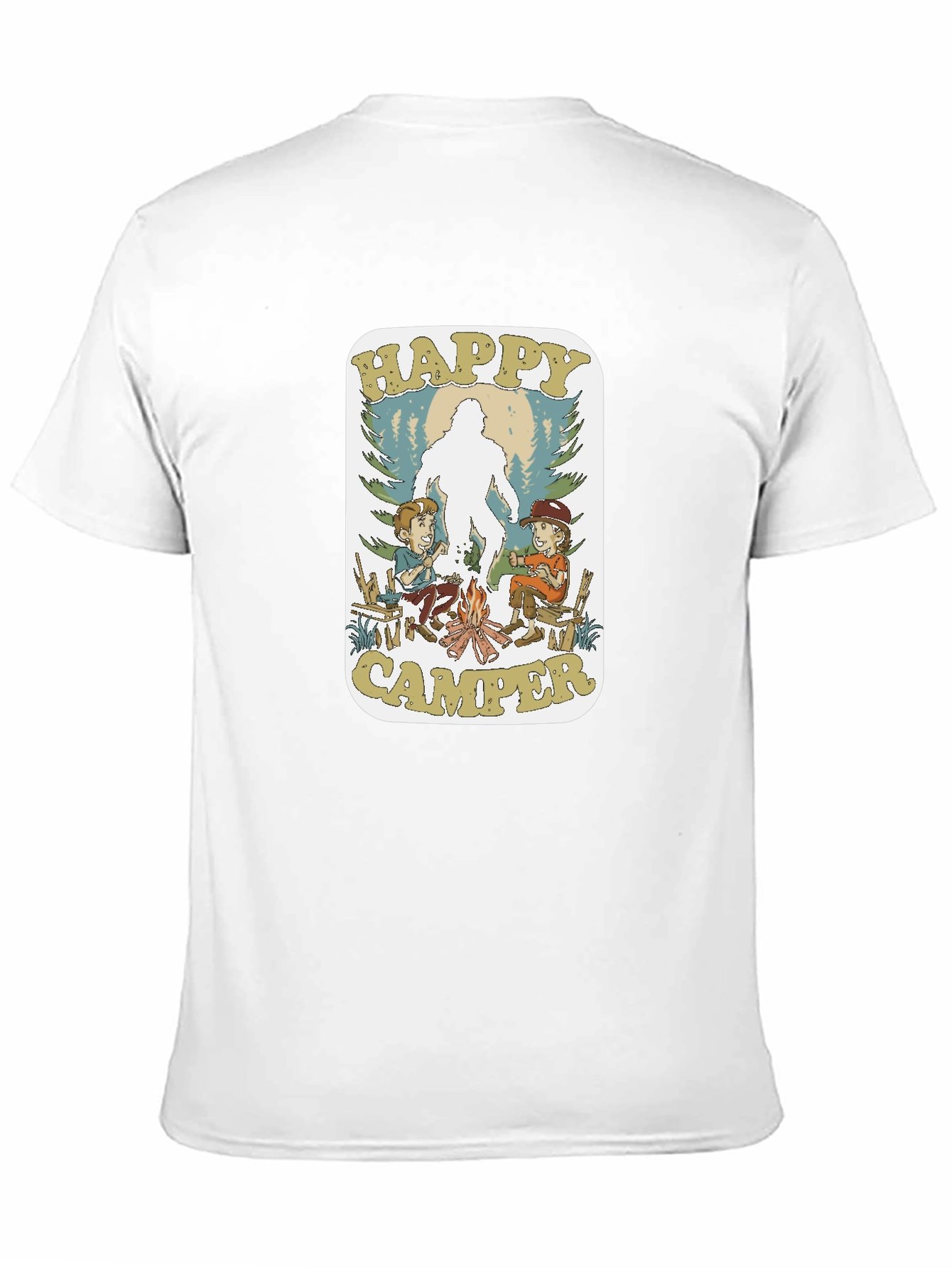 Happy Camper Bigfoot Graphic T-Shirt