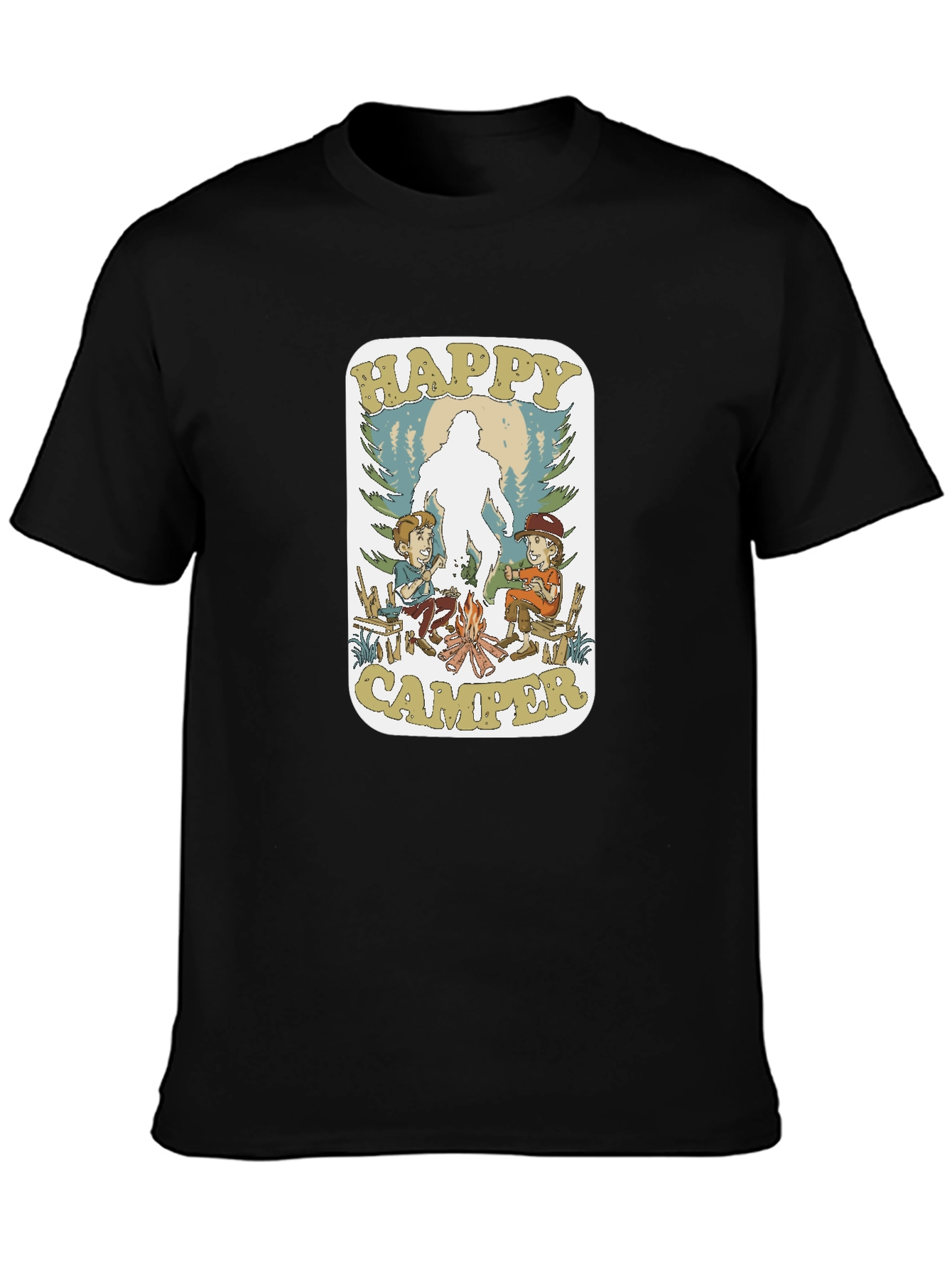 Happy Camper Bigfoot Graphic T-Shirt