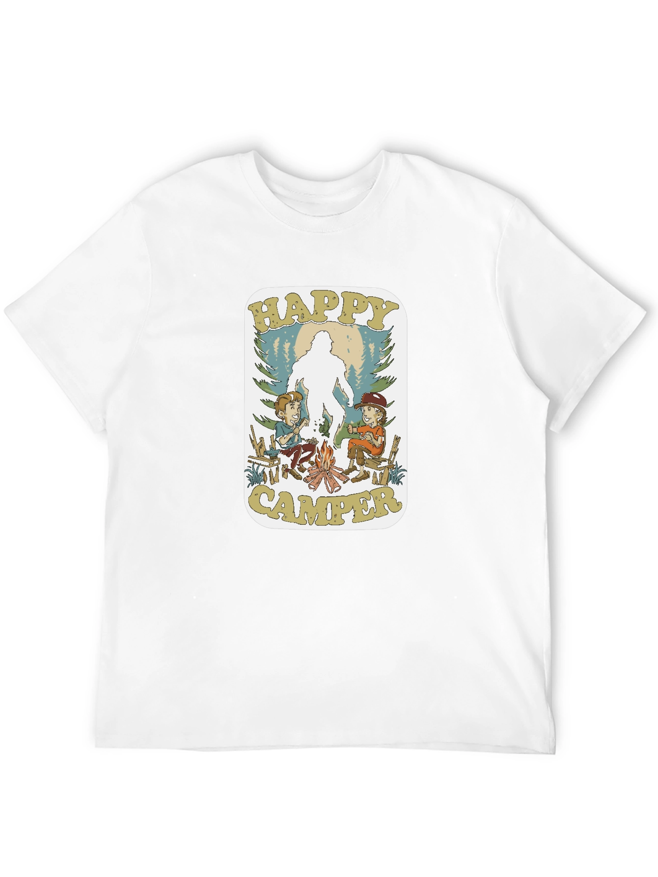 Happy Camper Bigfoot Graphic T-Shirt
