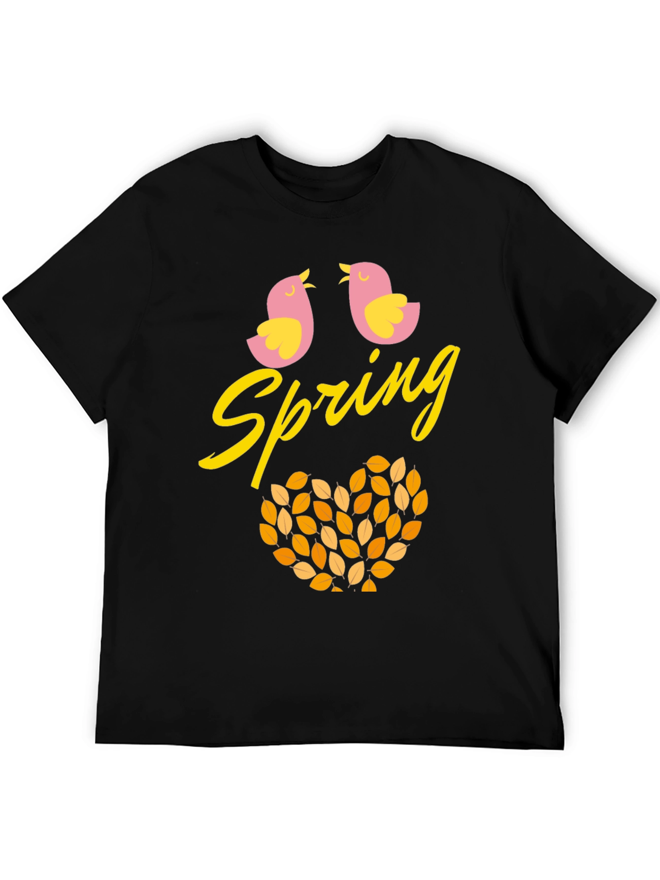 Spring Birds Leaf Heart Graphic Tee