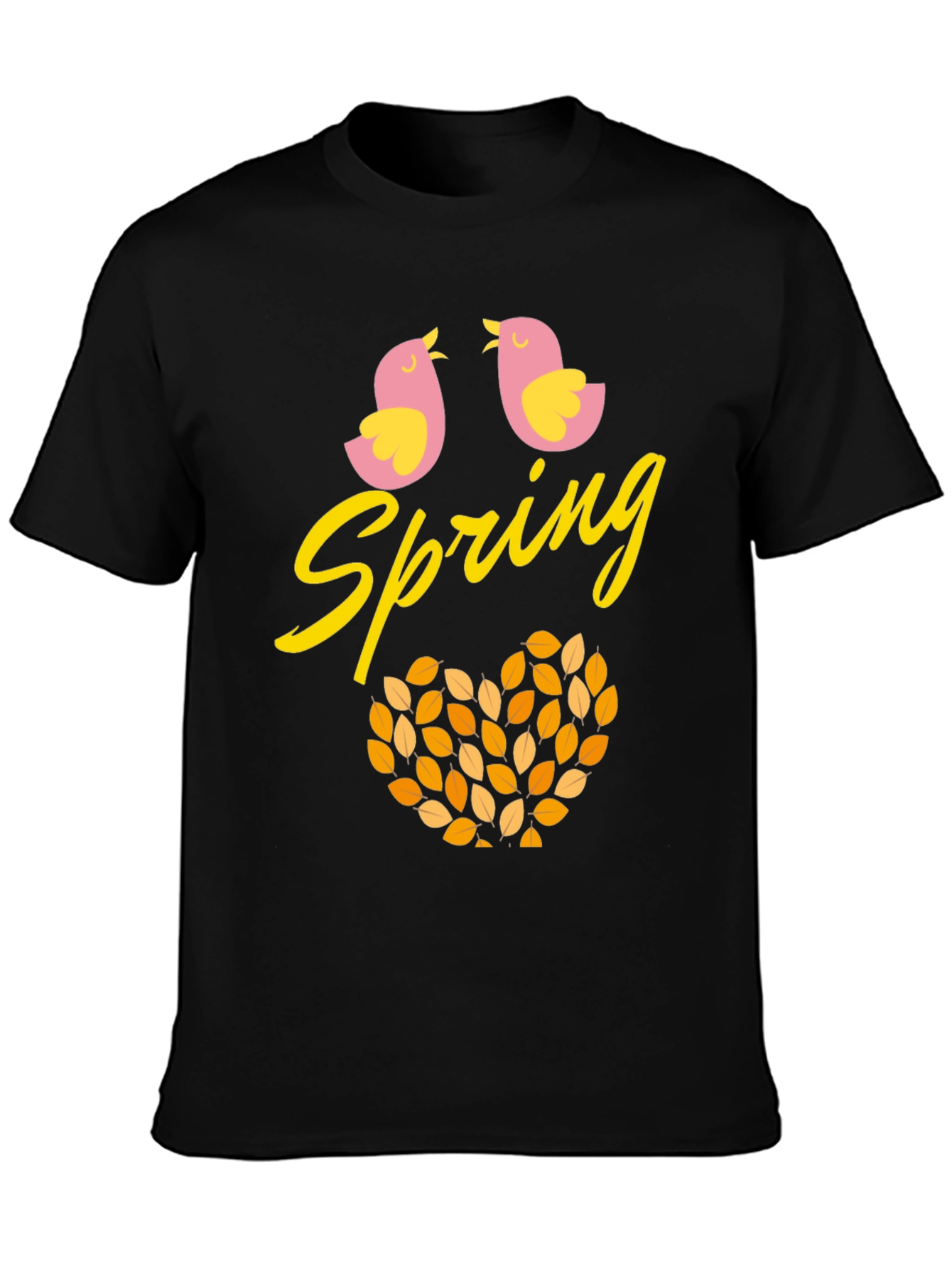 Spring Birds Leaf Heart Graphic Tee