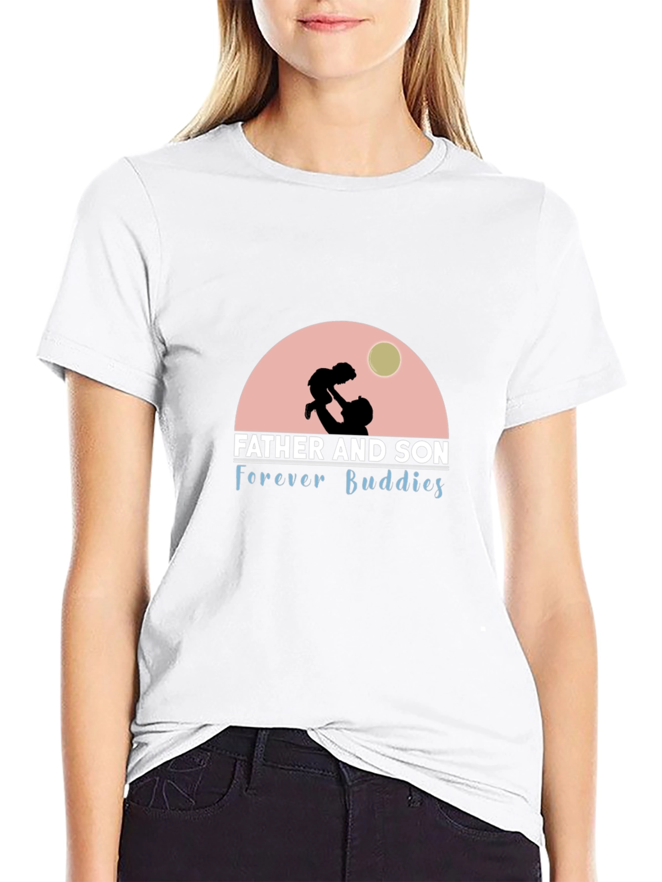 Father and Son Forever Buddies Black T-Shirt